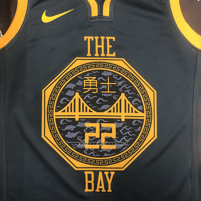 Maglia Golden State Warriors Andrew Wiggins #22 Citta 2018-19 Blu